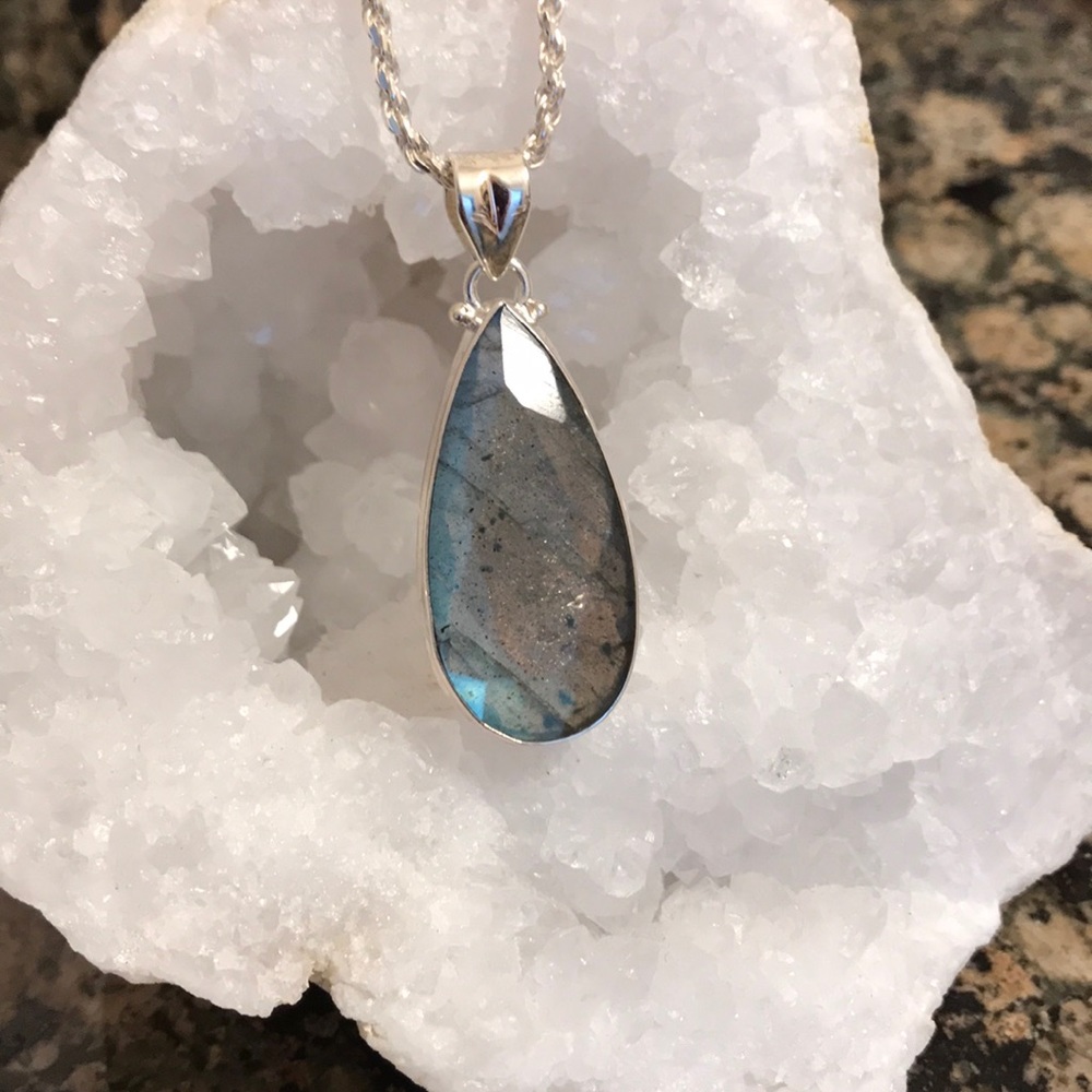 STERLING SILVER FACETED GENUINE LABADORITE 345.00 NWT - Picture 4 of 8